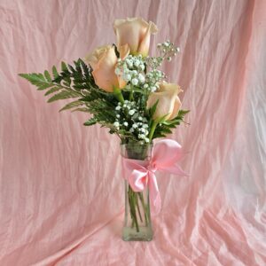 3 Pink Rose Bouquet